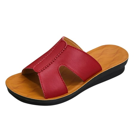 

Women s Sandals & Slides Platform Wedge Sandals Open Toe Roman Slippers Holiday Beach Non-Slip Leather Sandals Mules Flip Flops Fashion Ladies Summer Shoes