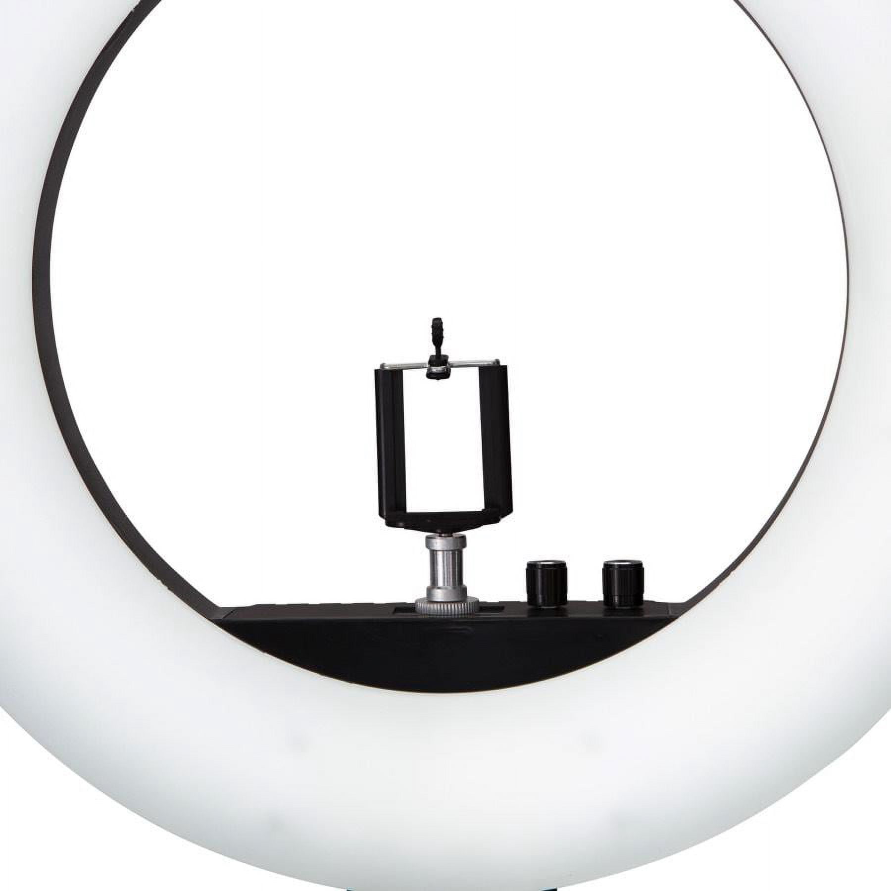 Impressions Vanity 18 Inch DuoTone LED Vanity Studio Ring Light with Stand, Accessories (Black)