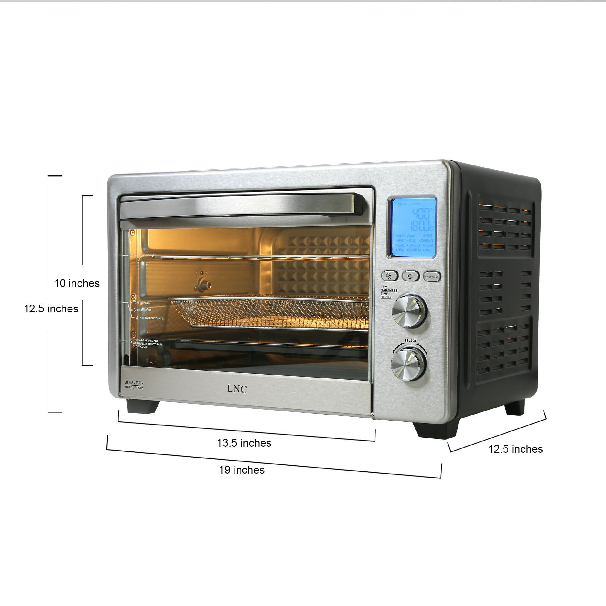  Toaster Oven, LNC 34QT Extra Large 1750W Air Fryer Oven with 12  Cooking Functions, Super Hot Air Convection Oven- A05000B : Home & Kitchen