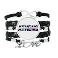 thumbnail image 1 of City Radio Athens Building Bracelet Love Accessory Twisted Leather Knitting Rope Wristband, 1 of 3