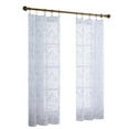thumbnail image 6 of (2 pack) Mainstays Embroidered Scroll Rod Pocket Sheer Curtain Panel, White/Grey, 38" x 63", 6 of 8