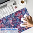 thumbnail image 4 of Long Mouse Pads for Desk,Blue Pioneer Flower and Paisley Pattern Desk Mats on Top Of Desks, Desk Mouse Pad Extra Large with 3mm Non-Slip Base and Stitched Edge for Gaming,Office,Work,Home 35.4"x15.7", 4 of 6