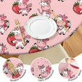 thumbnail image 4 of Pink Cow Strawberry Scarf Pattern Round Fitted Tablecloth with Elastic Edge,Dining Table Cover Waterproof,Outdoor Round Tablecloth for Camping,Dining,Indoor and Outdoor, 4 of 7
