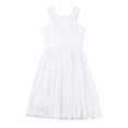 thumbnail image 7 of Lejafay Girls Sleeveless Beaded Wedding Bridesmaid Dress Formal Pageant Flower Girls Dresses White 8, 7 of 7