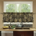 thumbnail image 4 of Yayeee Kitchen Curtains Set of 2 Light Filtering 57"x24" Over Sink Window Panels, Black Flower Pattern, 4 of 7
