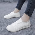 thumbnail image 3 of DLWKIPV Breathable Knit Sneakers for Women - Lightweight Lace-Up Comfort Shoes for Daily Walking & Casual Wear(white,7), 3 of 6