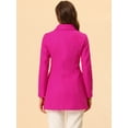 thumbnail image 4 of Abrigo Largo De Invierno Con Cuello Peter Pan Y Doble Botonadura Para Mujer Rosa caliente XS, 4 of 7