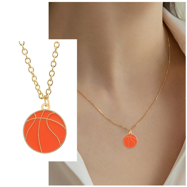 Chokers for Girls 10-12 Ball Collection Sports Necklace Mini Ball Model  Stainless Steel Necklace Children's Sports Pendant Necklace Circle Necklace