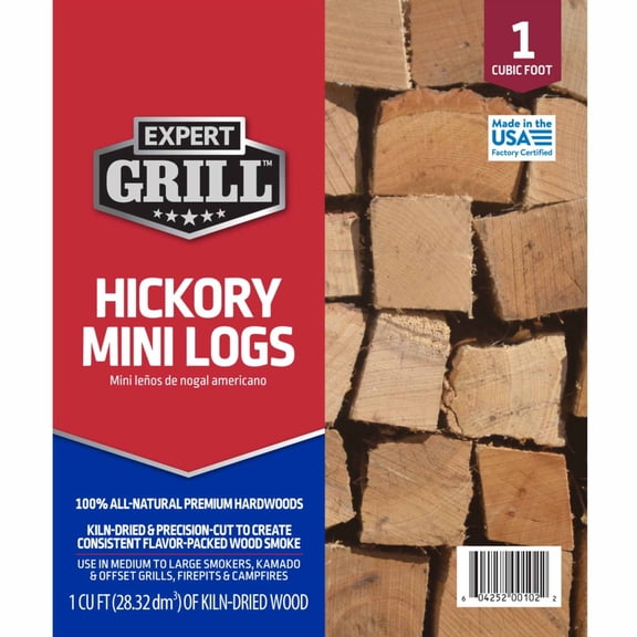 Expert Grill Premium Hickory BBQ Mini Logs 1 Cubic Foot