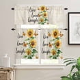 thumbnail image 2 of Live Love Laugh Kitchen Curtains and Valances Set, Sunflower Butterfly Rustic Watercolor Floral Rod Pocket Window Valance Window Curtain Panels for Living Room Bedroom Laundry, 27.5x24in, 3 Pieces, 2 of 7
