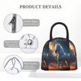 thumbnail image 4 of Yiaed Starry Light White Horse Print Lunch Bag Adult Insulated Lunch Box, Leakproof Cooler Food Lunch Containers Reusable High Capacity Lunch Tote Bags-One Size, 4 of 6