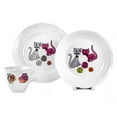 thumbnail image 1 of 7.6 fl oz (225 ml) Porcelain Kids Plates and Mug Set Kid's Porcelain Dinnerware Set of 3 Tableware Set for Kids Deep Plate Flat Plate and Kid's Mug (Cats), 1 of 9