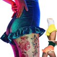 thumbnail image 1 of Pantalones cortos con volantes para levantamiento de cadera, pantalones cortos de verano de terciopelo para discoteca de color sólido (amarillo M), 1 of 6