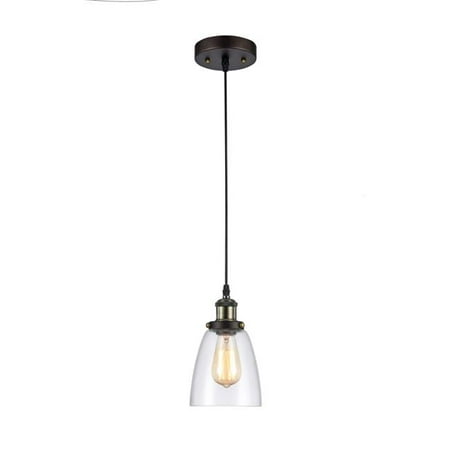 

6 in. Shade Lighting Ironclad Industrial-Style 1 Light Ceiling Mini Pendant - Oil Rubbed Bronze