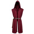 thumbnail image 4 of Medieval Costume Men Sleeveless Hooded Pirate Jacket with Belt Two Piece Set Halloween Cosplay Halloween Costume Men, Size XL, 4 of 4