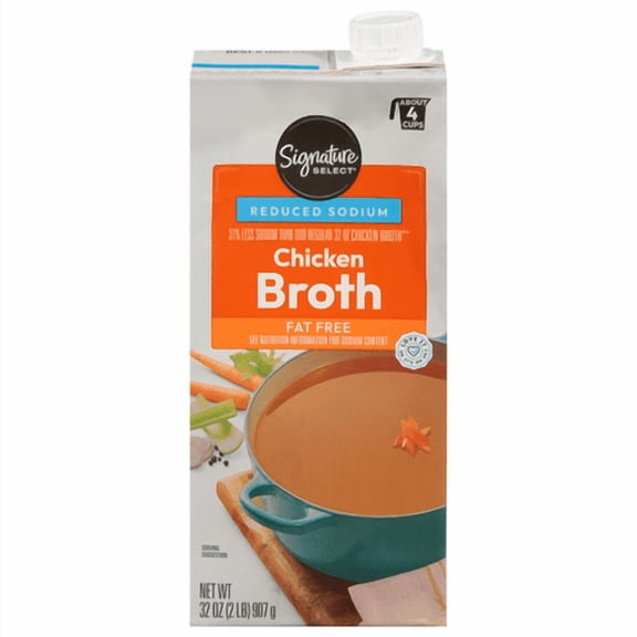 Signature S Chicken Broth Fat Free Ready-to-Use 32 Oz.