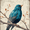 Blue Bird Art, variant on Qisvanset WEY DAE DAY Typography Canvas Wall Art 15.75x11.81 Inches