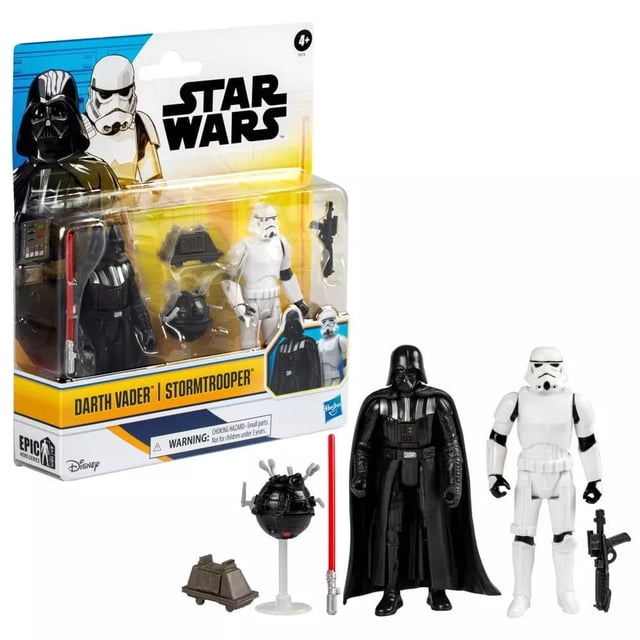 Set de figuras de acción STAR WARS de Darth Vader y Stormtrooper, 10 cm