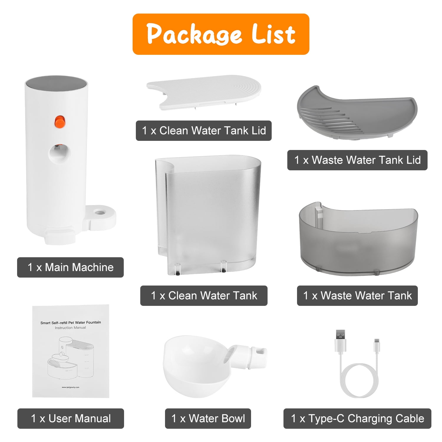 Zorpupoa 1Pc Smart Automatic Water Fountain for Cat Dog 3L 101OZ Pet Water Dispenser Cordless Rechargeable Dog Water Fountain Self-Refill with 3 Adjustable Volume 3 Time Intervals Touch Control