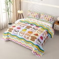 thumbnail image 3 of Homewish Pug Corgi Poodle Bed Spread Queen,Pineapple Strawberry Fruit Queen Coverlet Set,Rainbow Stripe Decor,3pcs, 3 of 7