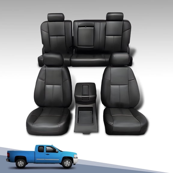 Full Set Seat Covers Replace Fit For 2007-2013 Chevy Silverado GMC Sierra Black