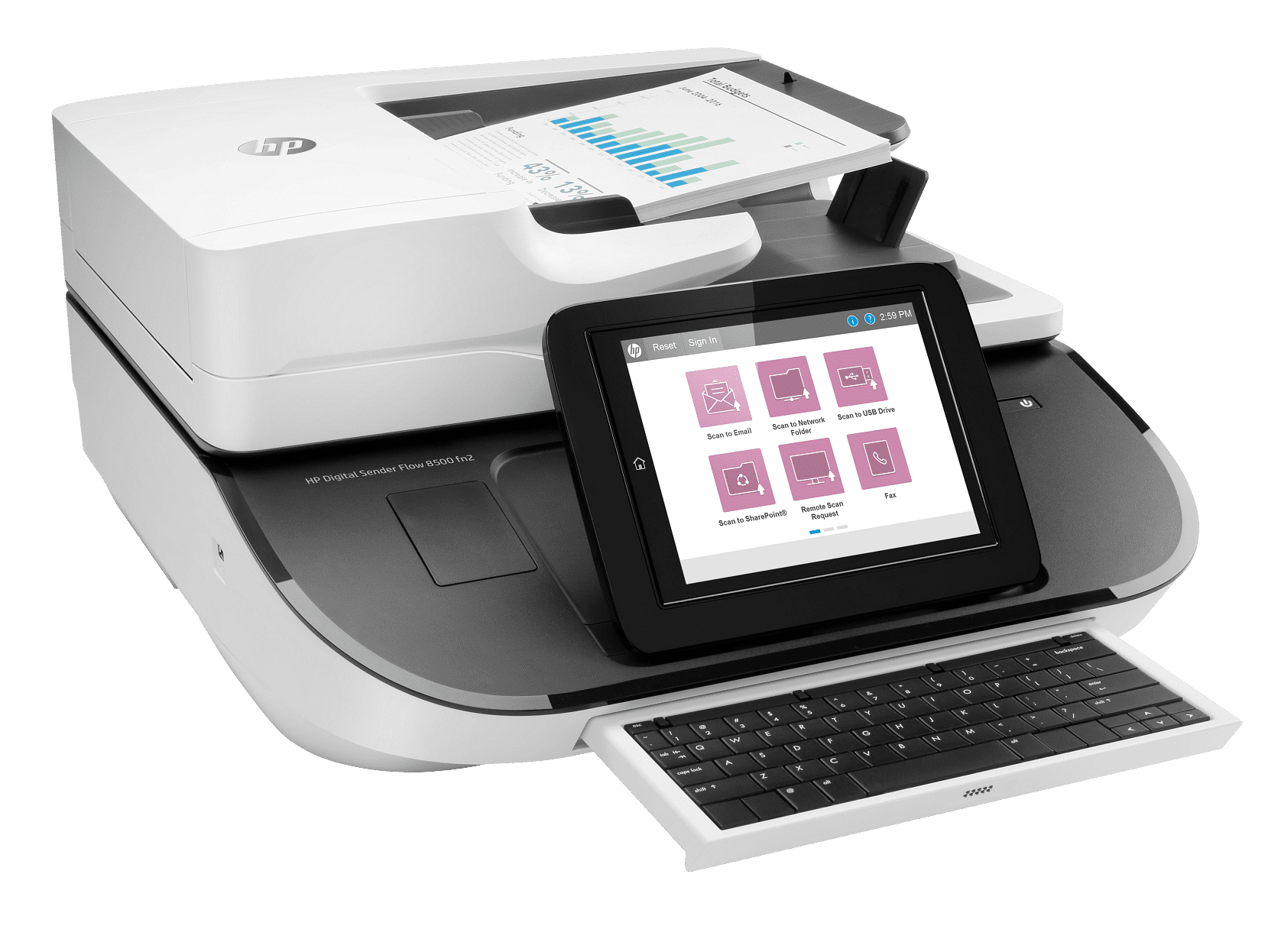 HP Digital Sender Flow 8500 fn2 Sheetfed Scanner - 600 dpi Optical - 24-bit Color - 8-bit Grayscale - L2762ABGJ