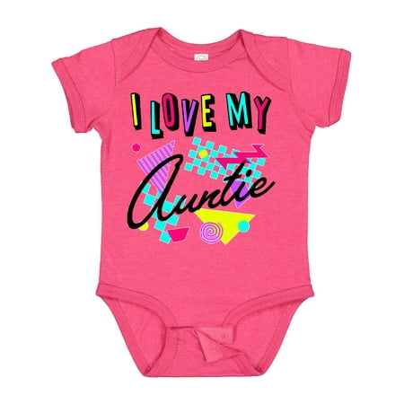 

Inktastic I Love My Auntie- 80s Retro Style Gift Baby Boy or Baby Girl Bodysuit
