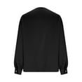 thumbnail image 4 of Satin Shirts for Women Fashion Casual V Neck Solid Color Top Puff Long Sleeve Blouse Dressy Business Work Tops Blusa Satinada Mujer Elegante, 4 of 6