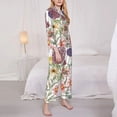 thumbnail image 4 of Kll Autumn Garden Print Women'S Long Sleeve Pajamas With Pants Sleepwear Loungewear 2 Set-Large, 4 of 9
