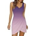 thumbnail image 1 of Gibobby Vestidos Casuales para Mujer Vestidos de verano para mujer Vestido de cóctel Vestido elegante cruzado Vestido vintage(Morado,M), 1 of 4
