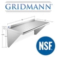 thumbnail image 5 of GRIDMANN 12" x 24" NSF Stainless Steel Kitchen Wall Mount Shelf w/ Backsplash, 5 of 7