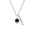thumbnail image 2 of Delight Jewelry 12mm Black Roller Glass Spinner Silvertone Believe Faith Prayer Hope Bar Charm Necklace, 23", 2 of 4