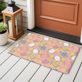 thumbnail image 4 of Area Rug 2 x 3 Ft, Easter Bunny Indoor Accent Bathroom Rugs for Kitchen/Laundry Room, Colorful Eggs Spring Leaves Daisy Yellow Pink Plaid Washable Non-Slip Runner Floor Mat for Entryway, Living Room, 4 of 8