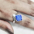 thumbnail image 3 of Natural Lapis Lazuli Ring, Rough Lapis Lazuli Ring, Afghani Lapis, V Crown Band Ring, 925 Sterling Silver, Womens Ring, Christmas, Thanksgiving, Handmade, Statement Jewelry, Rough Gemstone Jewelry, 3 of 5