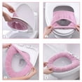 thumbnail image 6 of 4pcs Toilet Seat Cover Pads Stretchable Washable Cloth Soft Thicker Warmer Toilet Seat By PULMCheerger, 6 of 7