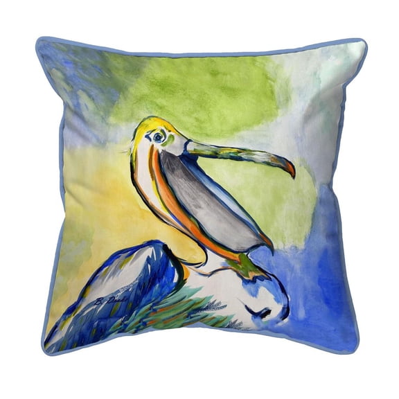 Betsy Drake Interiors Happy Pelican Small Indoor/Outdoor Pillow 12x12