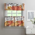 thumbnail image 2 of Maple Leaf Pumpkin Thanksgiving Kitchen Curtains - Fall Harvest Season Rustic Autumn Aesthetic Window Treatment, 2 of 6