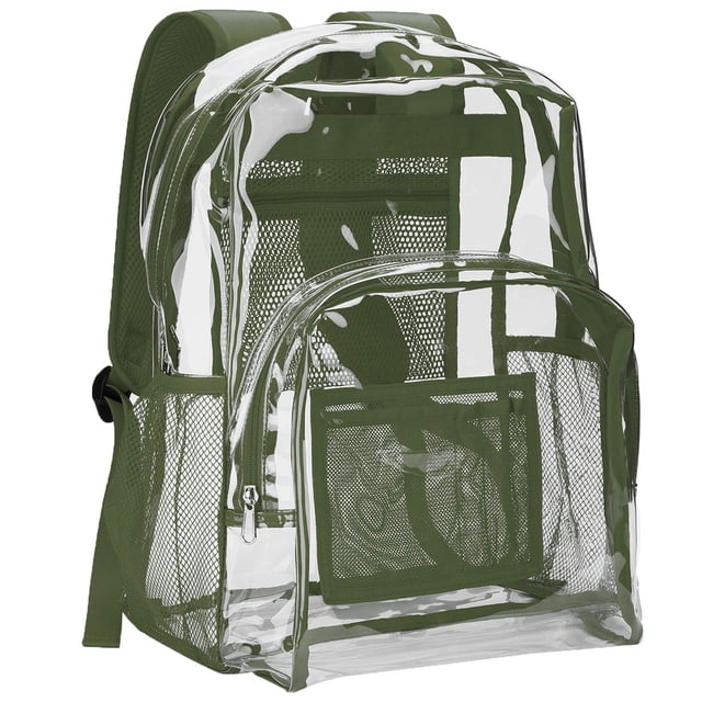 Mochila Vorspack, PVC transparente, resistente, verde