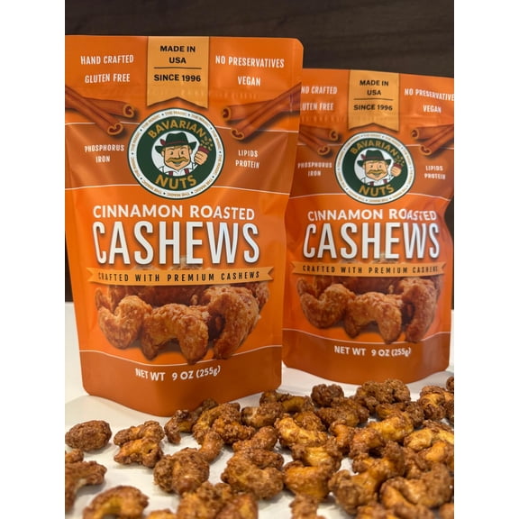 Magic Bavarian Nuts Cinnamon Roasted Cashews Vegan Gluten-Free 9 oz