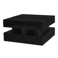 thumbnail image 6 of SESSLIFE Coffee Table, Lift-Top Living Room Table with LED Lights, 29.5" Square Tempered Glass Center Table with Hidden Compartment & 2 Large Drawers, Easy Assembly, Black, 6 of 8