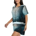 thumbnail image 2 of "Wukai Winter Rabbit Women's Pajama Set - Short-Sleeve Top and Shorts with Elastic Waistband and Pockets for Loungewear, Yoga, and Casual Wear-4X-Large, 2 of 8