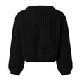 thumbnail image 4 of vigerkar Women's Chunky Knit Open Front Sweater Long Sleeve Button Loose Short Cardigan Outerwear Coats (Black, L), 4 of 6