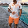 thumbnail image 2 of Bpmpbo Men's Short Sets Outfits 2 Piece Summer Short Sleeve Polo Shirt and Shorts Set Casual Sport Suit，Man Gradation Short Sleeve Shorts Two-piece Movemet Fallow Set, 2 of 5