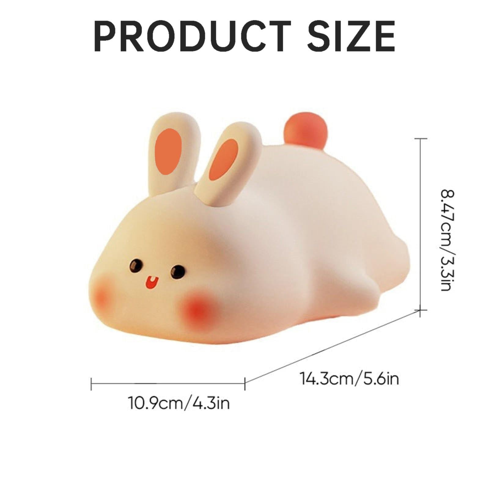 Night Lights Rabbit Light 2024 New Cute Silicone Baby Animal Night Lamp Rabbit Night Light For Kids 3 Level Dimmable Nursery Bunny Nightlight Bedside Lamp For Breastfeeding White