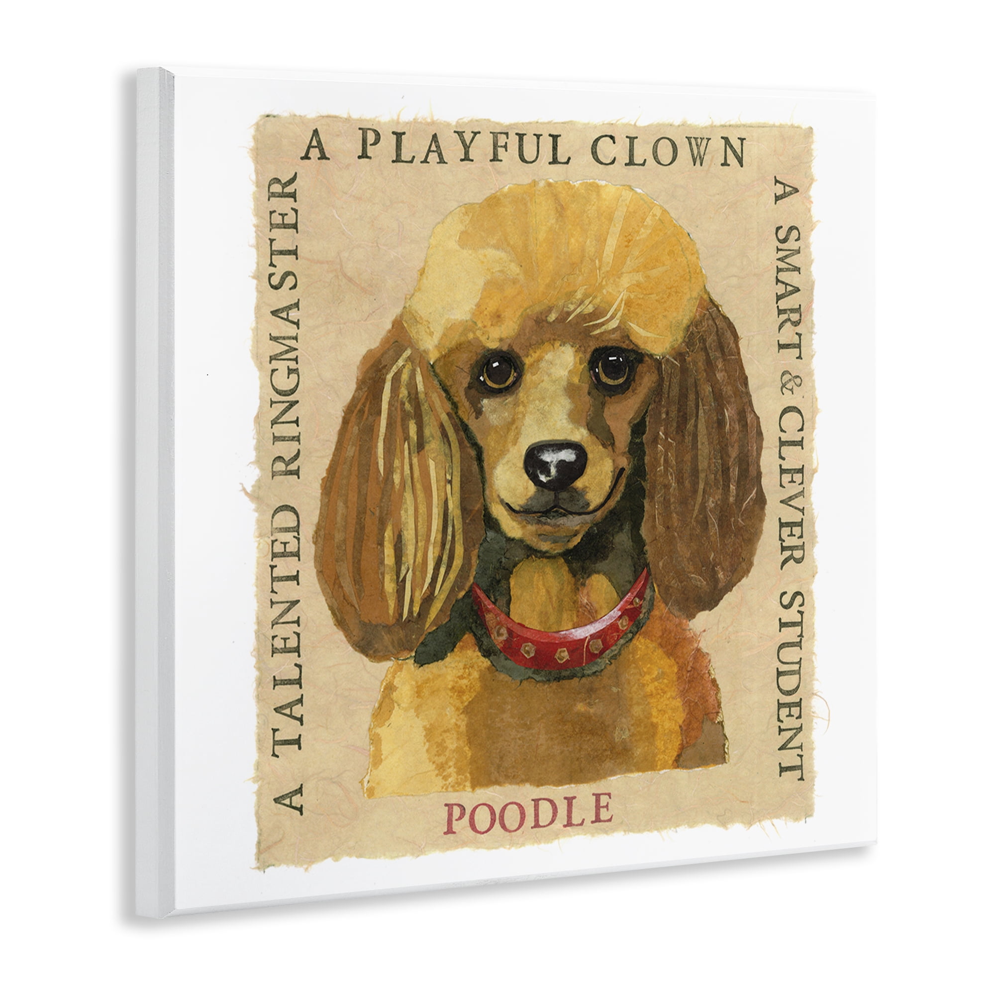 Stupell Industries Fun Poodle Pet Phrases Animals Painting Unframed Art Print Wall Art, 12 x 12