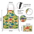 thumbnail image 3 of Colorful Dinosaurs Palm Trees Pattern Apron-Garden Aprons for Women with Pockets-Cotton Linen Waterproof Kitchen Cooking Gardening Aprons Adjustable for Kitchen,Cooking,BBQ and Salon 33x27 Inch, 3 of 7