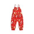 thumbnail image 1 of Gureui Infant Toddler Baby Girl Christmas Romper Jumpsuit Kids Sleeveless Cartoon Print Spaghetti Strap One Piece Clothing, 1 of 8