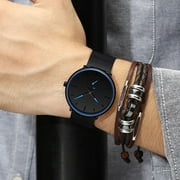 CRRJU Mens Watches Fashion Ultra Thin Quartz Casual Mesh Waterproof Stylish Watches Relogio Masculino