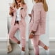 thumbnail image 1 of Puntoco Traje casual con estampado de celosía para mujer, chaqueta de manga larga + pantalones largos, conjunto de dos piezas Puntoco Puntoco-5444, 1 of 6