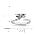 thumbnail image 2 of White Sterling Silver Ring Band Toe Rhodium-plated DragoNFLy, Size 8, 2 of 2